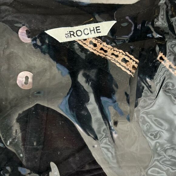 St. Roche Mortimer Blouse in Black with Gold Embroidery. Size 6. NWT! - Picture 8 of 10